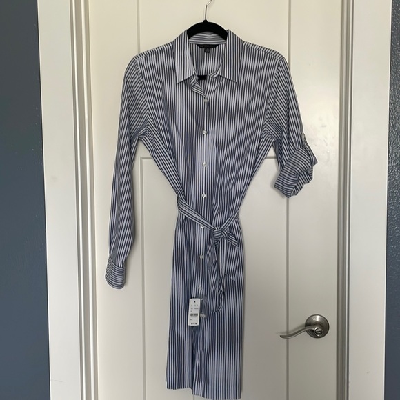 Brooks Brothers Dresses & Skirts - Brand new Brooks Brothers size 12 shirt dress blue and white striped